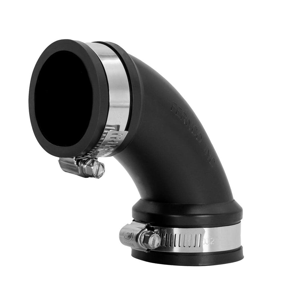 Fernco 3-inch Black PVC DWV Elbow Coupling