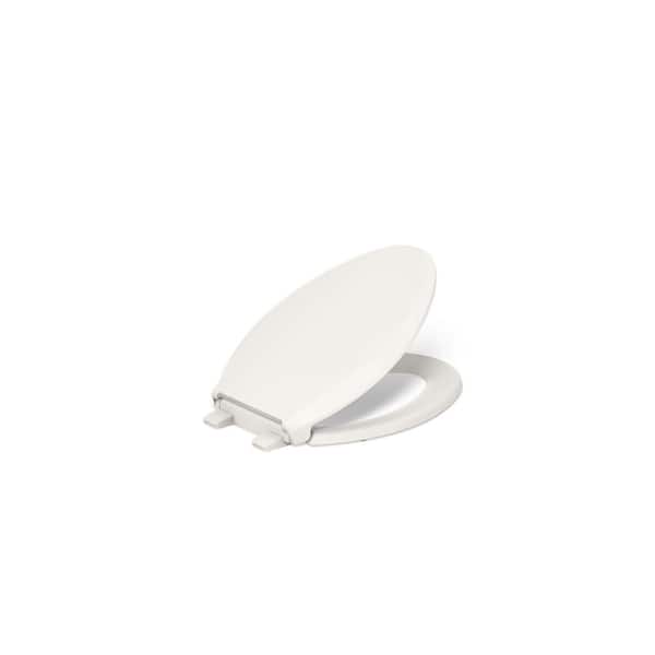 KOHLER Cachet Nightlight QuietClose Elongated Closed Front Toilet Seat in Biscuit