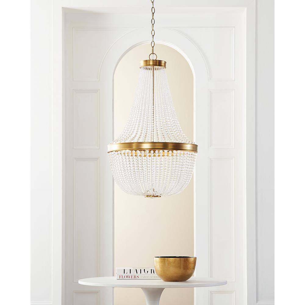 Burnished Brass 12-Light Empire Chandelier with Candelabra Bulbs