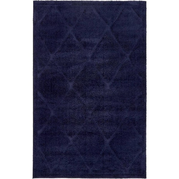 Trellis Shag Diamond Navy Blue 5' 0 x 8' 0 Area Rug