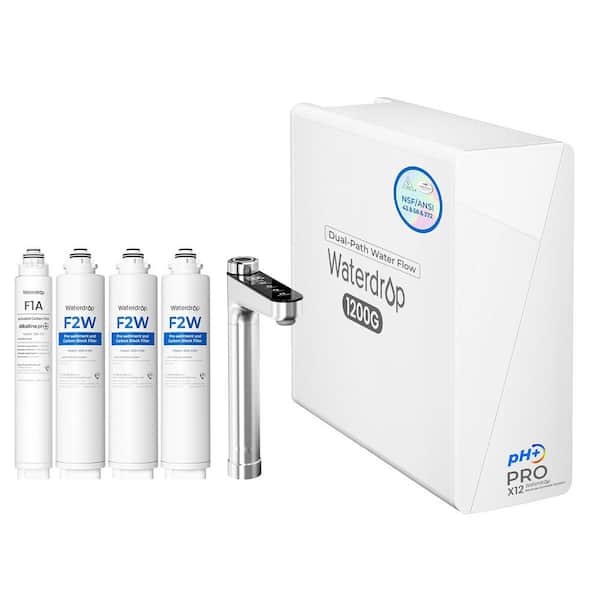 X12-PRO 1200 GPD Reverse Osmosis System Alkaline NSF/ANSI 58&372 Certified Tankless 11-Stage Smart Faucet 2-Years
