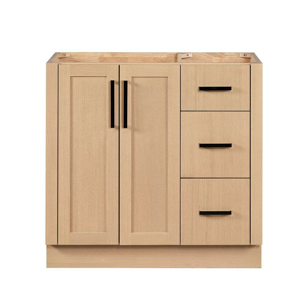 Loren 36 in. Single Sink Freestanding Bath Vanity Cabinet without Top in Natural Oak price history on PriceWatchPro