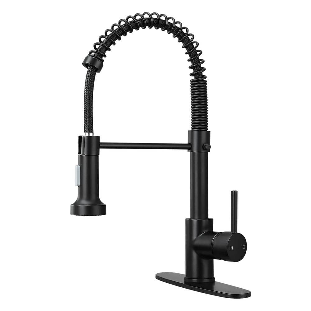 Single Handle Kitchen Faucet Pull Down Sprayer Kitchen Faucet with Deck Pla