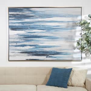 1- Panel Abstract Framed Wall Art with Silver Frame 65 in. x 47 in.