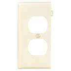 Sectional Duplex End Panel Wall Plate, Ivory