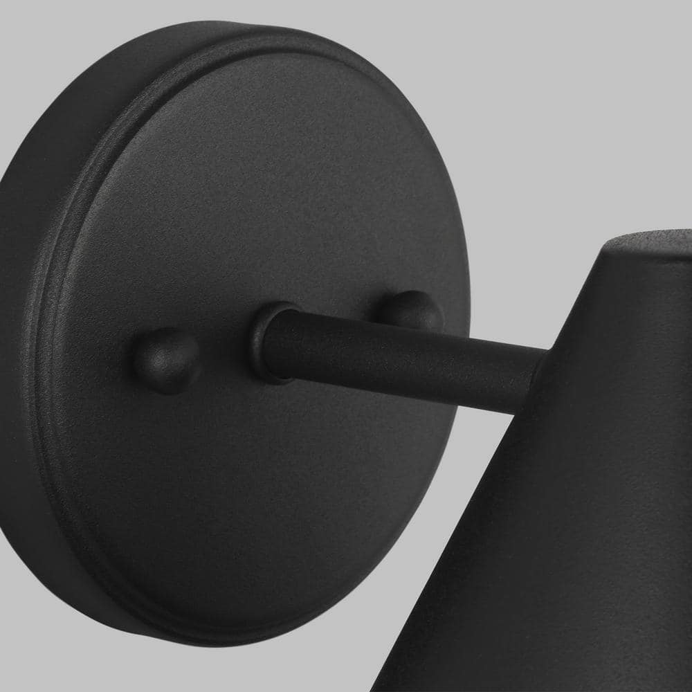 Crittenden Mid-Century Black Aluminum Cone Outdoor Wall Lantern
