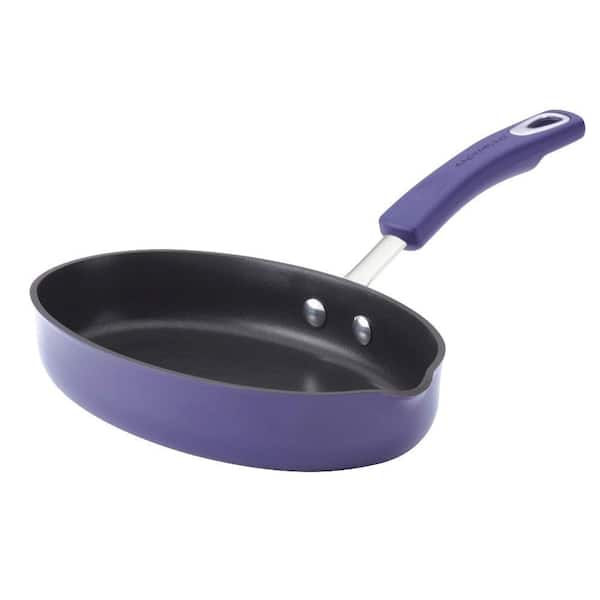 Rachael Ray Porcelain II 9 in. Oval Skillet with Pour Spout in Purple
