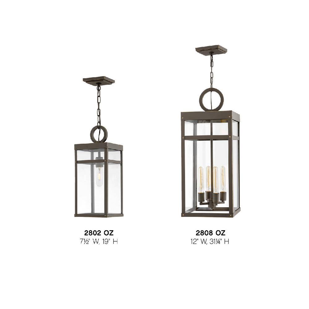 Oil Rubbed Bronze Outdoor Hanging Lantern with Clear Glass