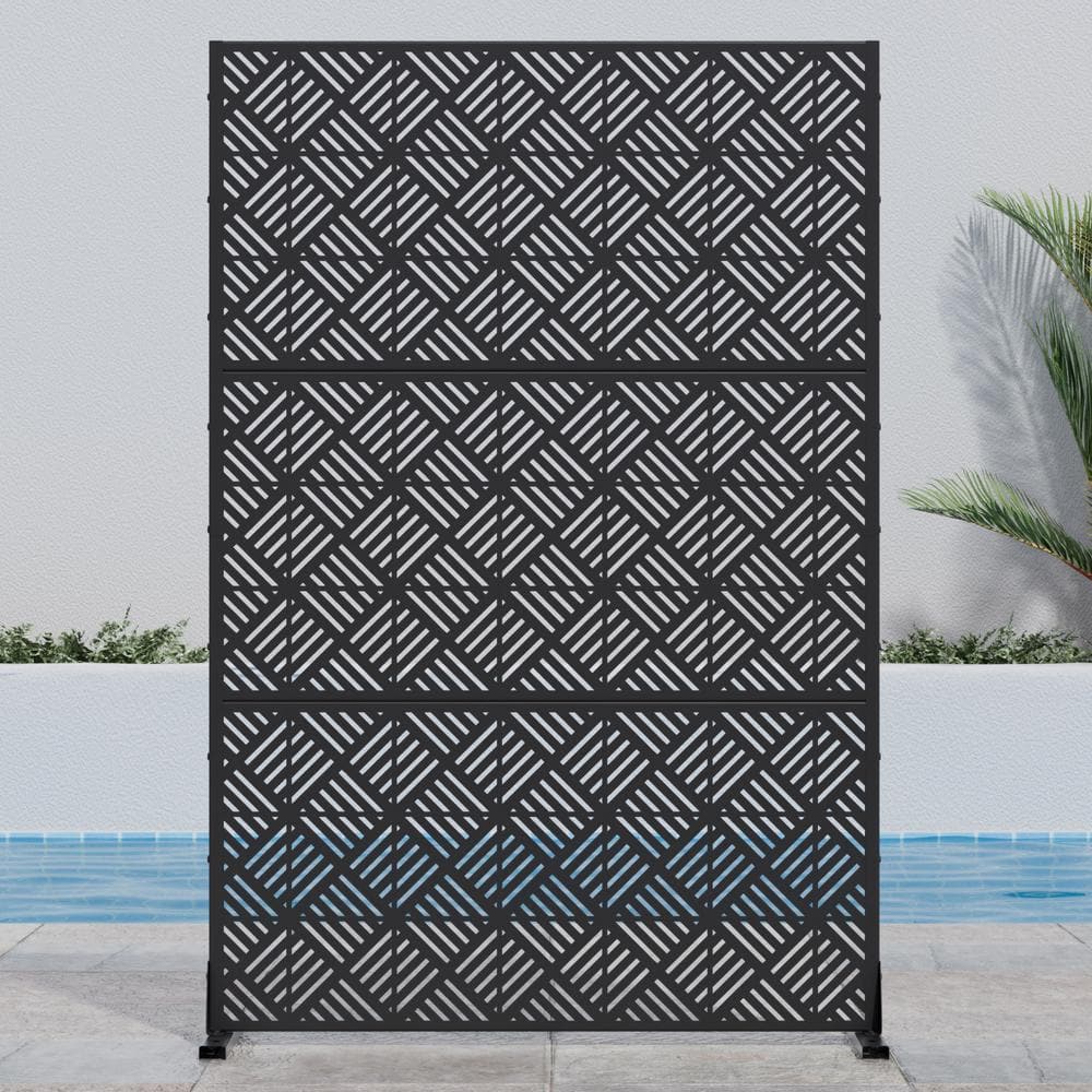 72 in. H x 47 in. W Outdoor Metal Privacy Screen Garden Fence Square Patter