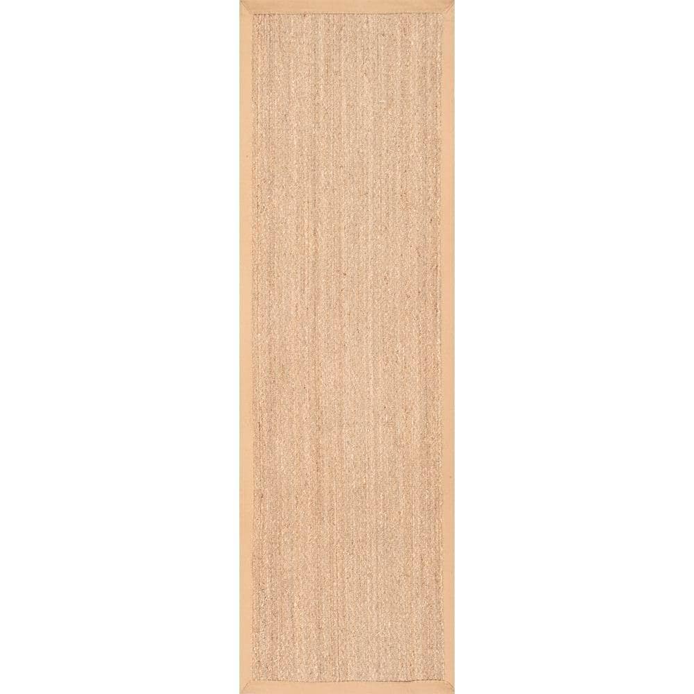 nuLOOM Elijah Seagrass with Border Beige 3 ft. x 6 ft. Runner Rug