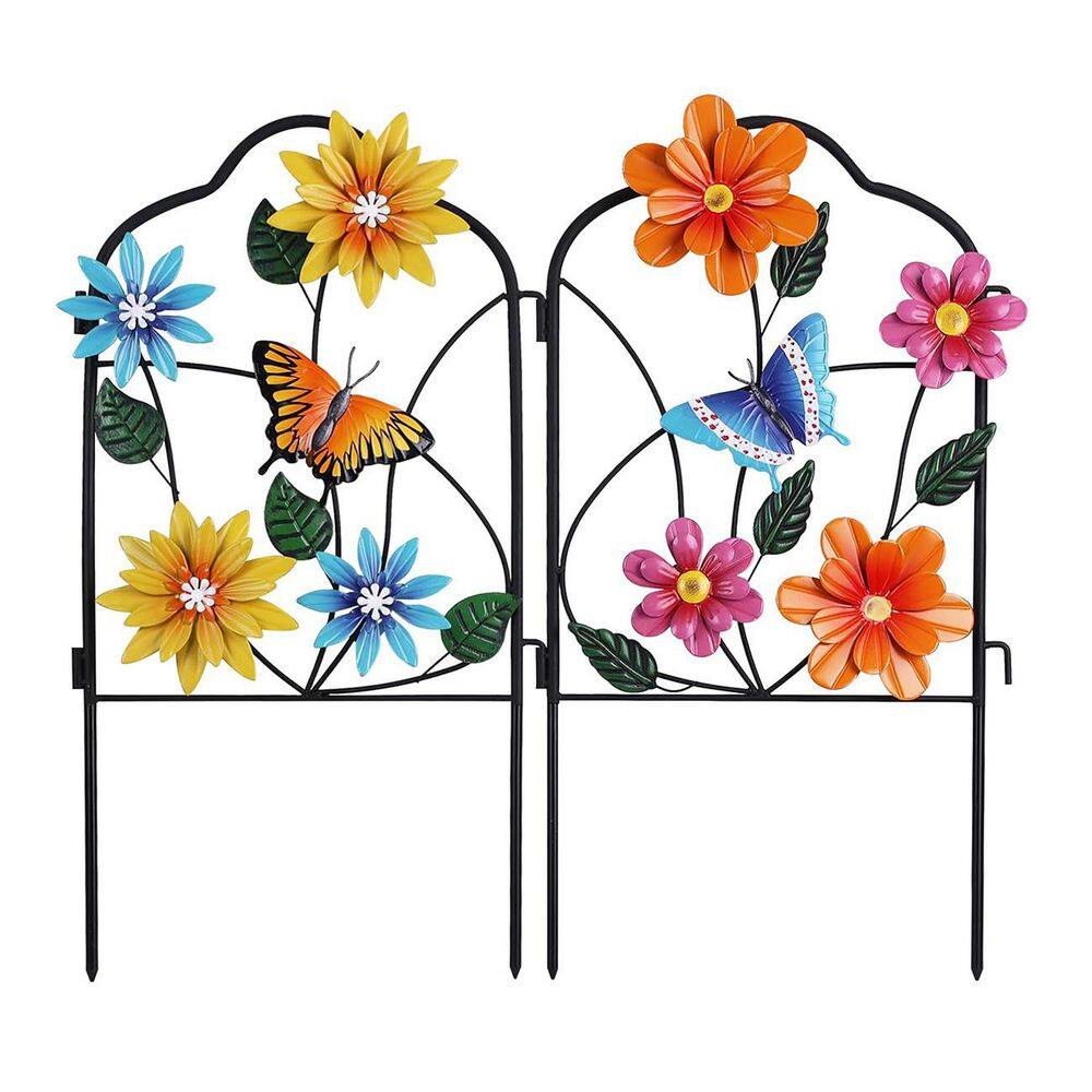 24.8 in. Metal Flower Garden Stakes 2-Pack Outdoor Yard Decor price history on PriceWatchPro