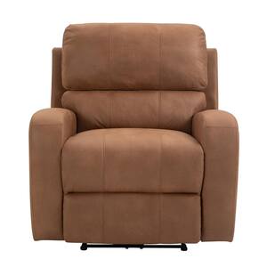 35 in. W Brown Overstuffed High-End Fabric Power Recliner with USB Charge