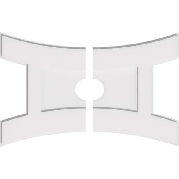 Ekena Millwork 32 in. W x 21-3/8 in. H x 4 in. ID x 1 in. P Haven Architectural Grade PVC Contemporary Ceiling Medallion (2-Piece)