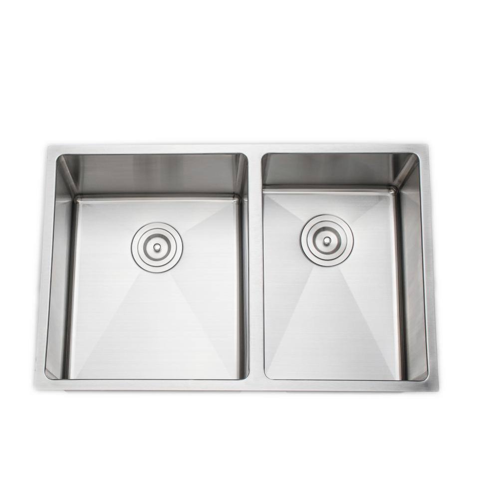30'' Matte Stainless Steel Undermount Double Bowl Kitchen Sink