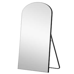 31.5 in. x 70.87 in. Classic Arch Framed Black Vanity Mirror