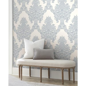 60.75 sq ft Periwinkle Pineapple Plantation Pre-Pasted Wallpaper