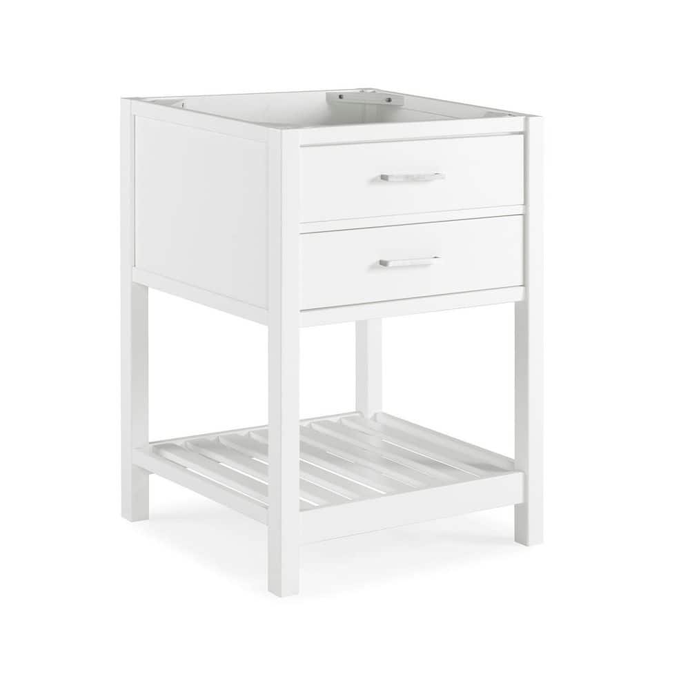 Harrison 24" White Pine Freestanding Vanity Cabinet with Open Shelf