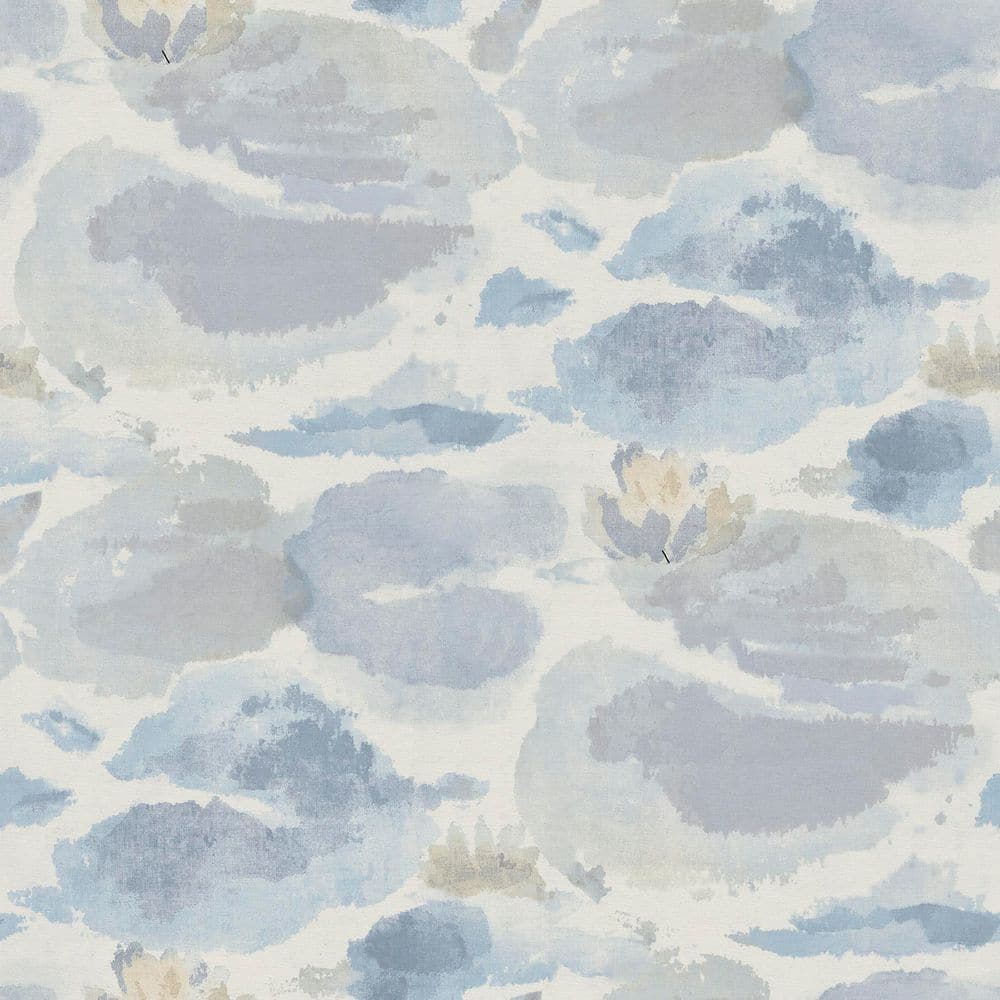Water Lily Blue Peel and Stick Wallpaper