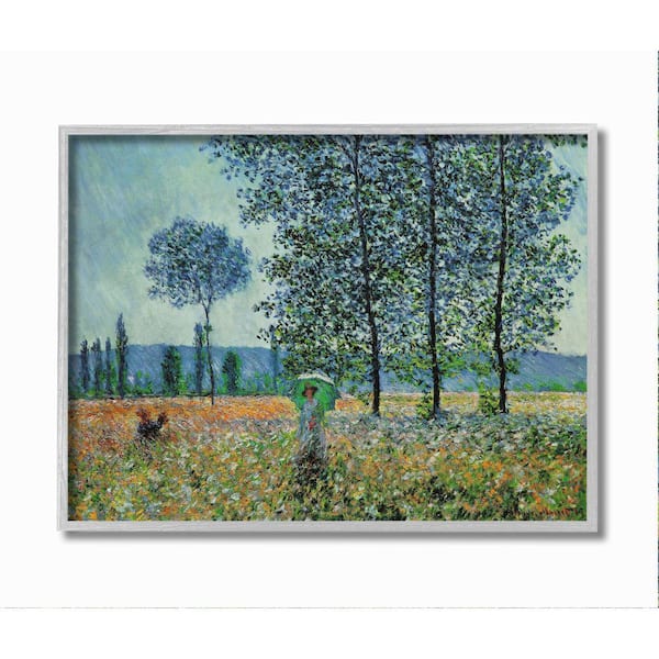 Stupell Industries "Classic Monet Felder Painting Woman with Parasol" by Claude Monet Framed People Wall Art Print 11 in. x 14 in.