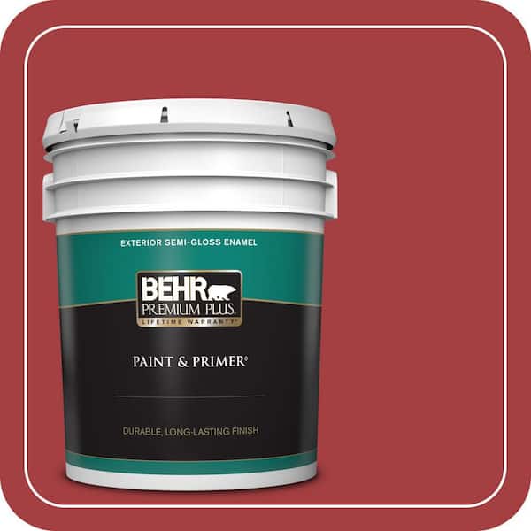 BEHR PREMIUM PLUS 5 gal. #P140-7 No More Drama Semi-Gloss Enamel Exterior Paint & Primer