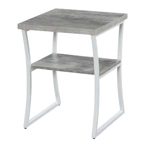 X-Calibur Faux Birch and White 23.75 in. H End Table