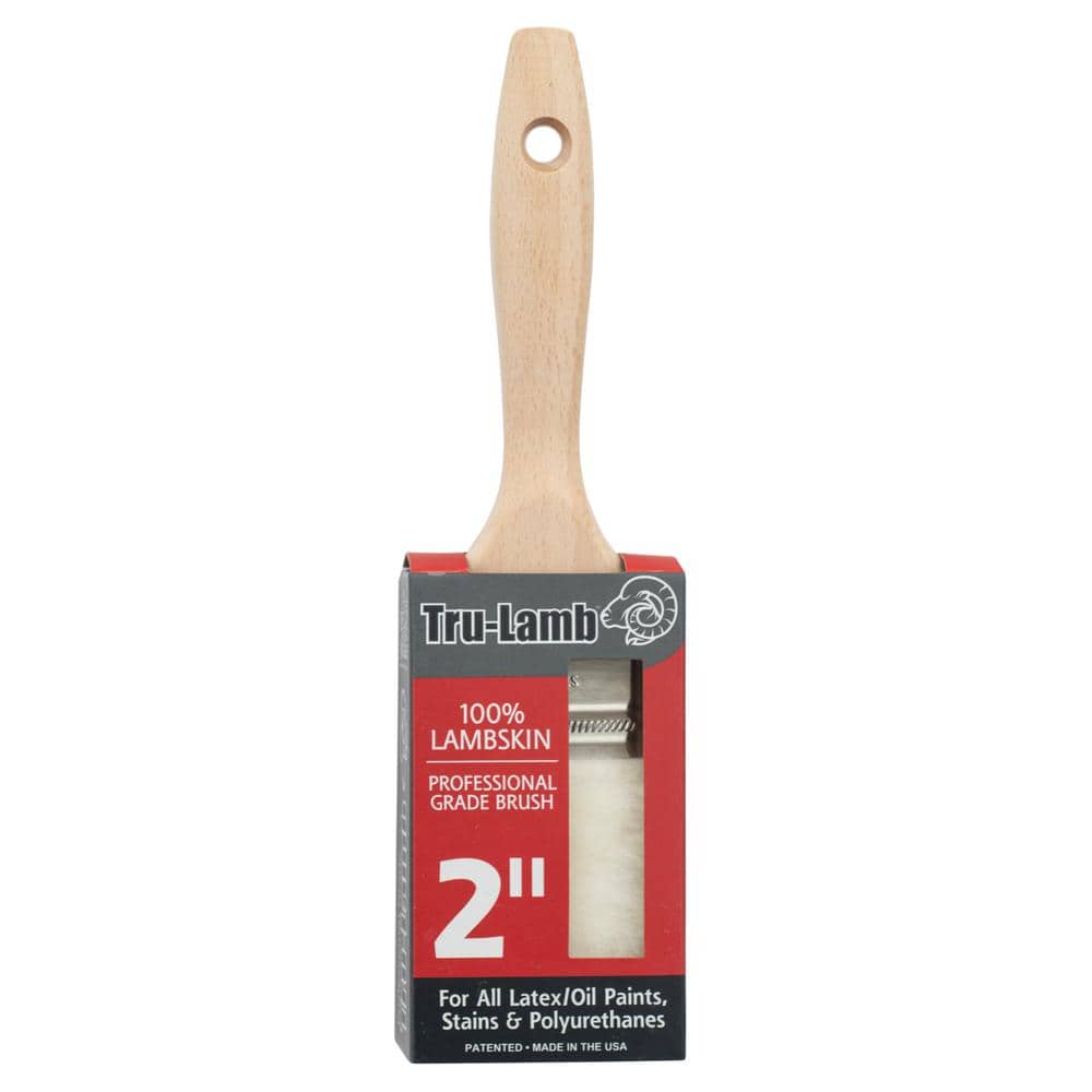 2 in. Lambskin Flat Stain Brush for use with Latex/Oil Paints and