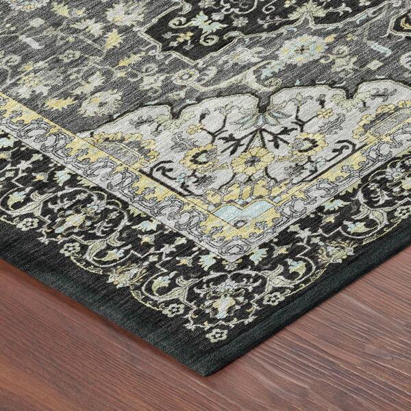 Chantille Machine Washable Indoor/Outdoor Abstract ACN2854 Black 2 ft. x 3 ft. Accent Rug