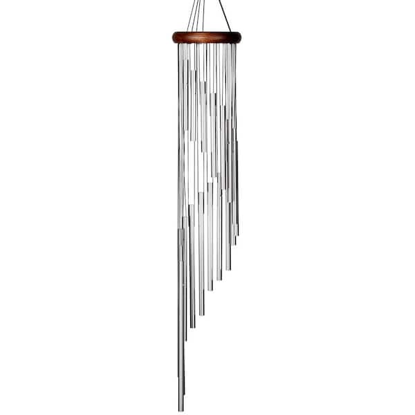 WOODSTOCK CHIMES Signature Collection, Woodstock Habitats Rainfall, Medium 31 in. Silver Wind Chime HCRS