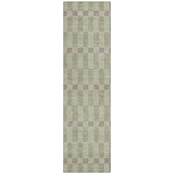Chantille Machine Washable Indoor/Outdoor Abstract ACN2547 Celery 2 ft. x 7 ft. Runner Rug