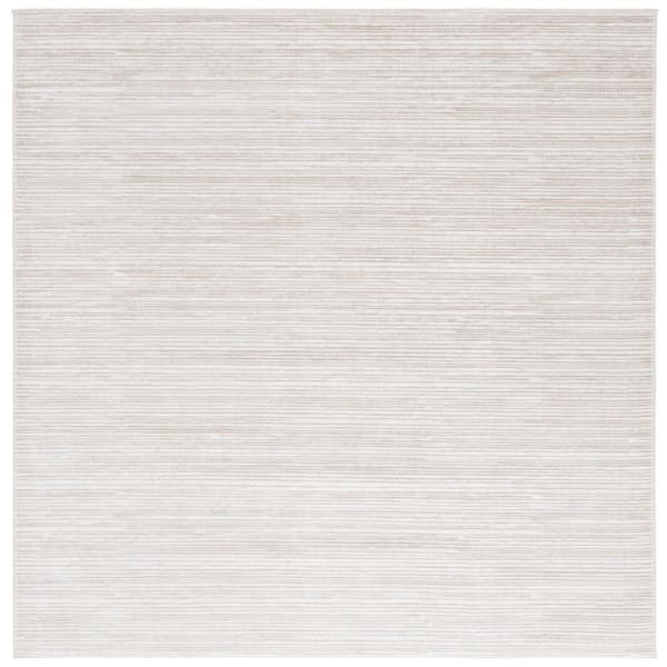Vision Ivory 10 ft. x 10 ft. Solid Marle Square Area Rug