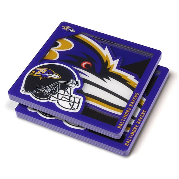 YouTheFan NFL Baltimore Ravens 3D Logo 2-Piece Assorted Colors