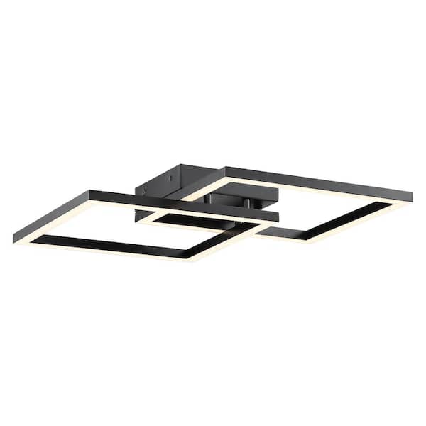 Access Lighting Squared 18.5 in. 1-Light Black LED Flush Mount