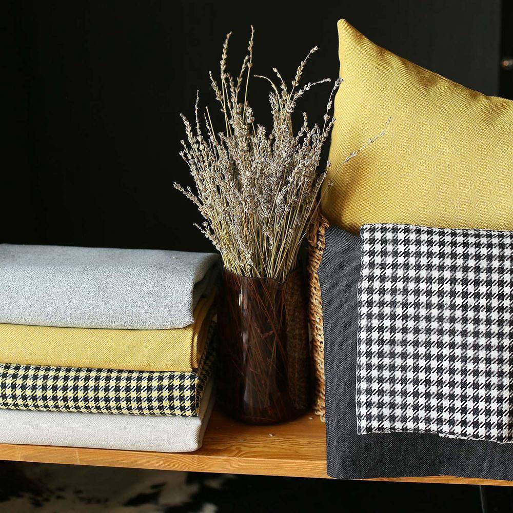Boho-Chic Black Yellow Gray Jacquard Pillow Cover