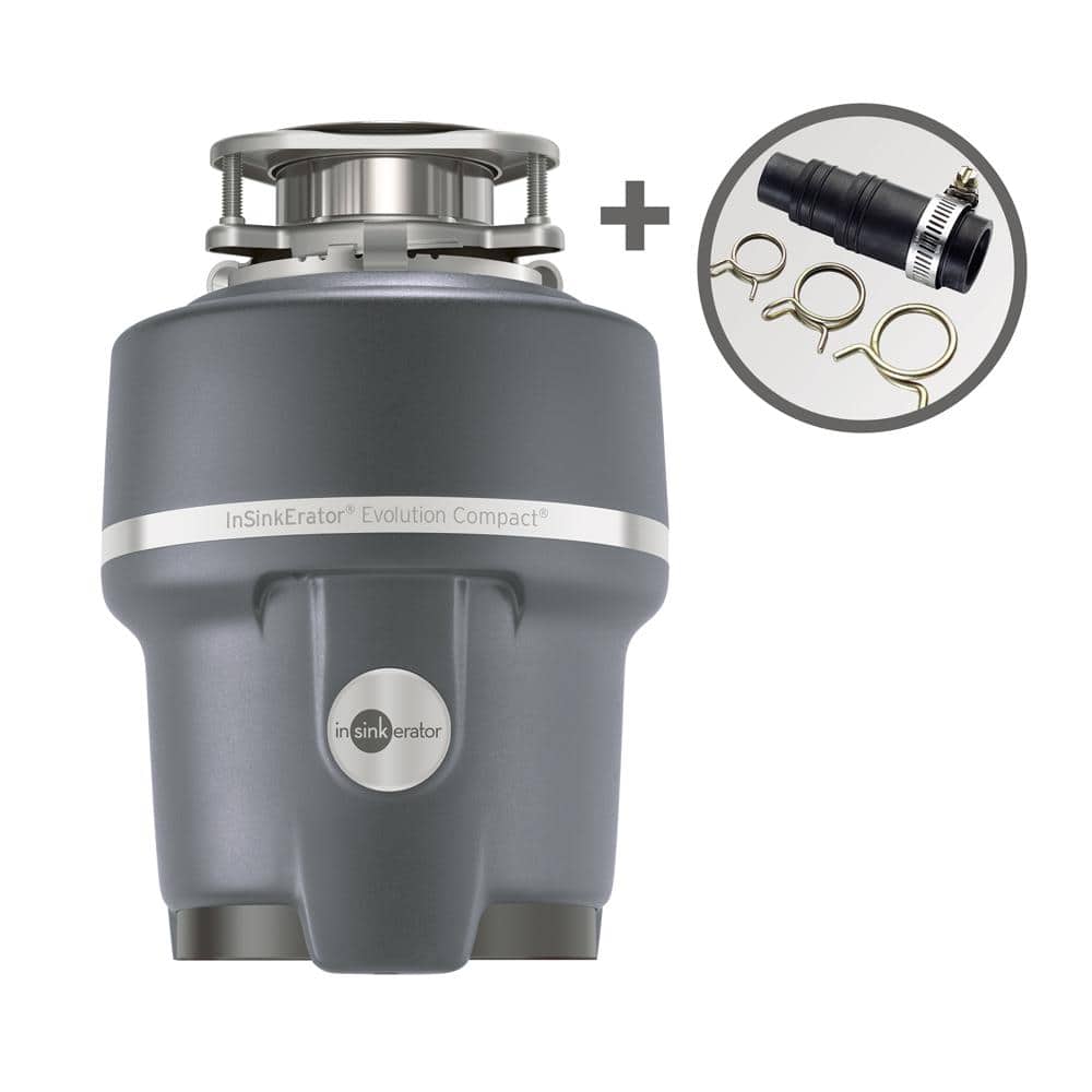 InSinkErator Evolution Compact Lift & Latch Quiet Series 3/4 HP Continuous Feed Garbage Disposal with Dishwasher Connector