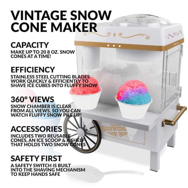 https://images.thdstatic.com/productImages/ca8bd461-7aab-4d10-b28c-2e68661ce398/svn/white-nostalgia-snow-cone-machines-nscm525wh-4f_600.jpg