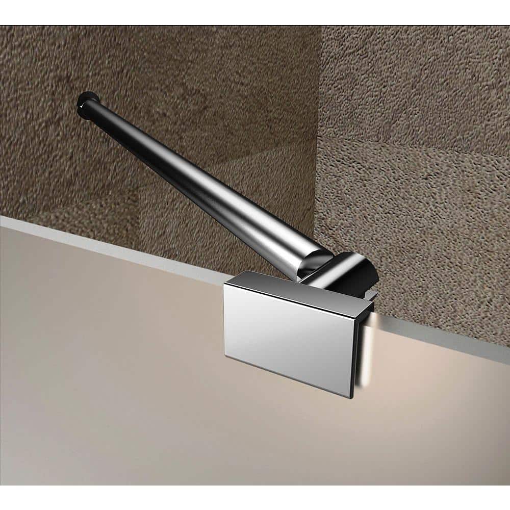 Nautis GS 37 x 72 Frosted Glass Frameless Hinged Shower Door in Chrome