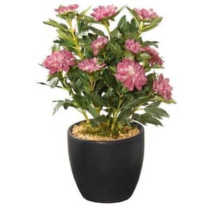 11 in. Artificial Potted Zinnia Flowers