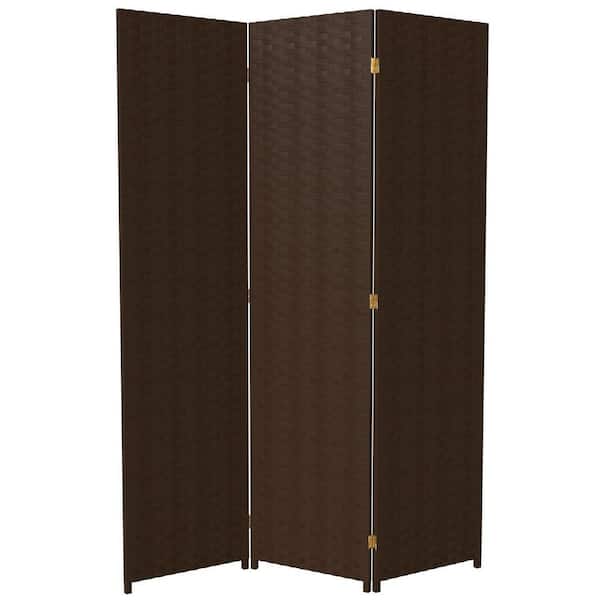 6 ft. Dark Mocha 3-Panel Room Divider