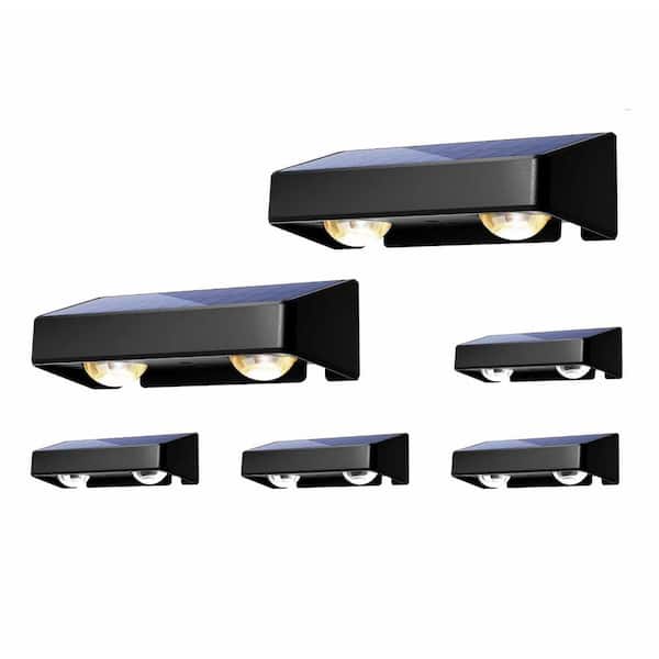 6-Pack Solar Fence Lights Outdoor, 9-Fixed Colors &Color Changing, Solar Powered Deck Lights for Patio, Backyard, Porch