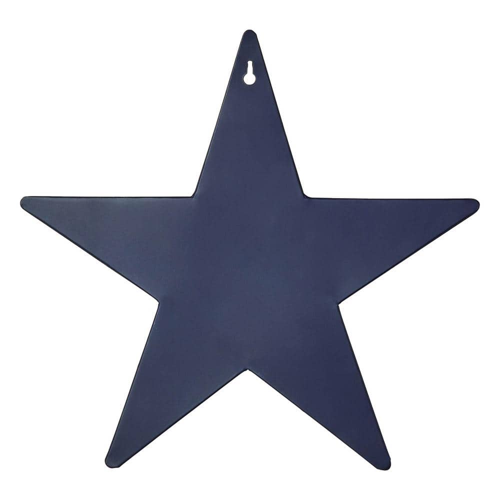 Navy Blue Metal Star Wall Hanging with Display Pocket