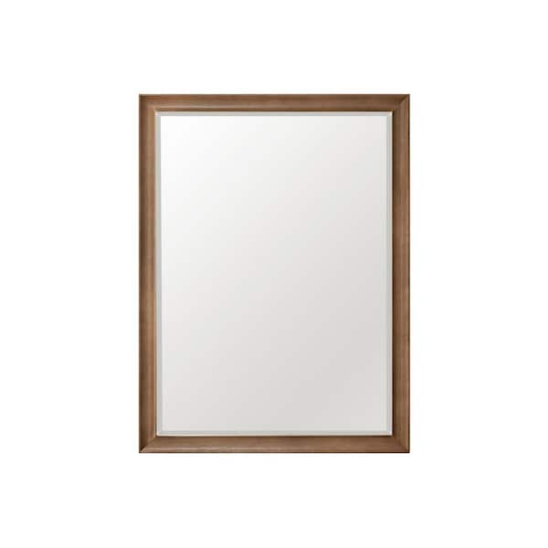 James Martin Vanities Glenbrooke 30 in. W x 40 in. H Rectangular Framed Wall Mount Bathroom Vanity Mirror in White Wash Walnut