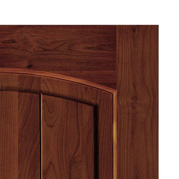 DIY RTA Kit 36in.x80in. Knotty Alder Wood Left-Hand Red Chestnut Stain V-Groove Single Ready To Assemble Interior Door