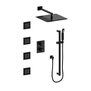 ZLINE Crystal Bay Thermostatic Shower System in Matte Black