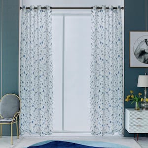 Alexxa 120 in.L x 54 in. W Sheer Polyester Curtain in Blue Indigo