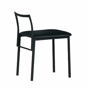 Amelia 26 in. Black Faux Leather Side Chair