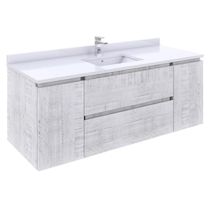 Formosa 53 in. W x 20 in. D x 19.5 in. H Modern Wall Hung Bath Vanity Cabinet without Top in Rustic White