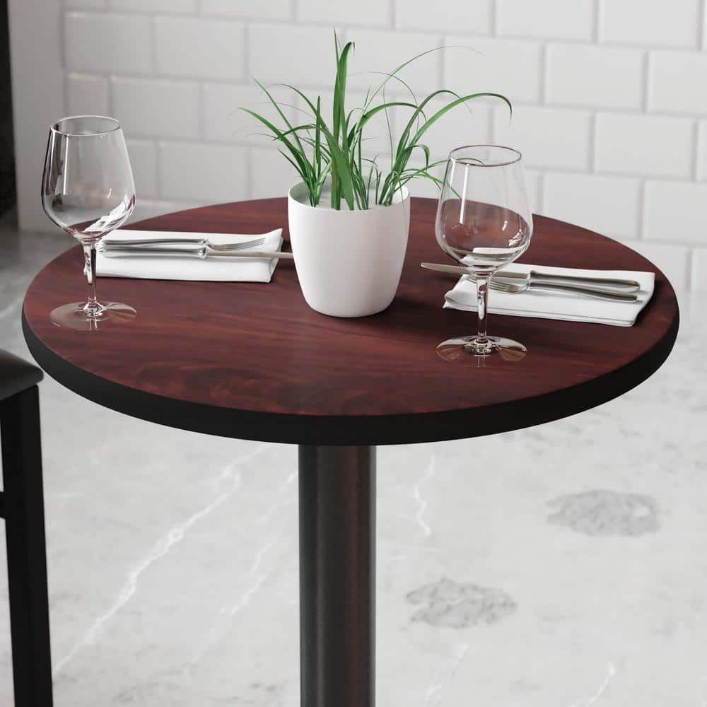 24" Reversible Mahogany/Black Laminate Commercial Table Top
