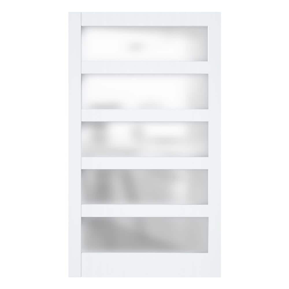 White Frosted Glass 48''x84'' Sliding Barn Door