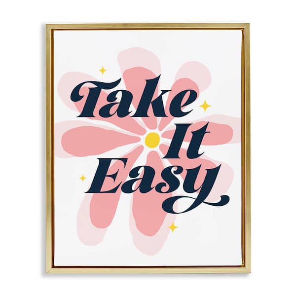Stupell Industries Groovy Take It Easy by Ahmed Sameh Hussein Gold Floater Frame Nature Graphic Art Print 21 in. x 17 in.