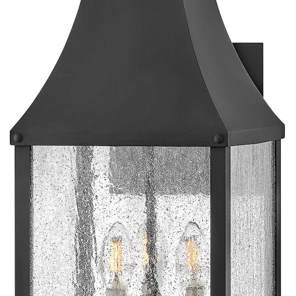HINKLEY - Beacon Hill 3-Light Museum Black Hardwired Outdoor Wall Lantern Sconce